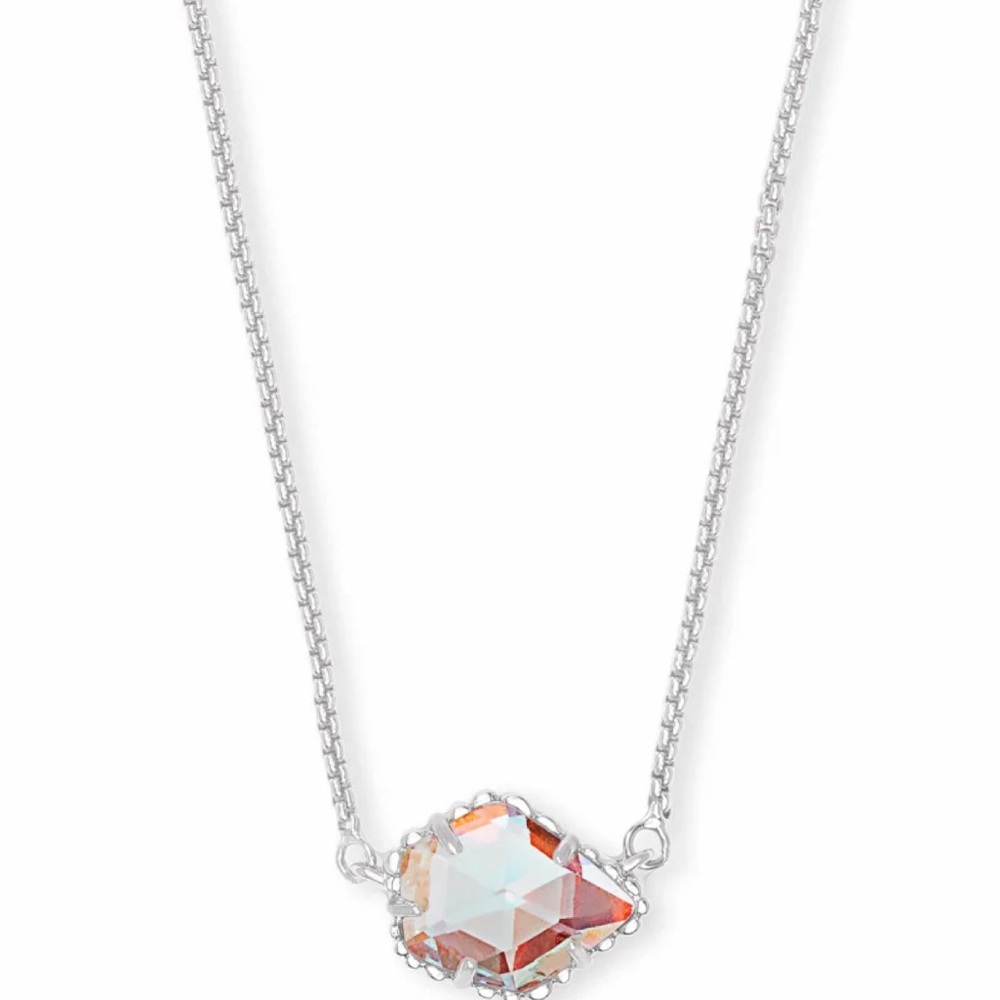 Kendra Scott Silver Dichroic Glass Necklace